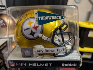 Seltener signierter Minihelm von Pittsburgh Steelers Coa Larry Brown - Bild 1 von 3