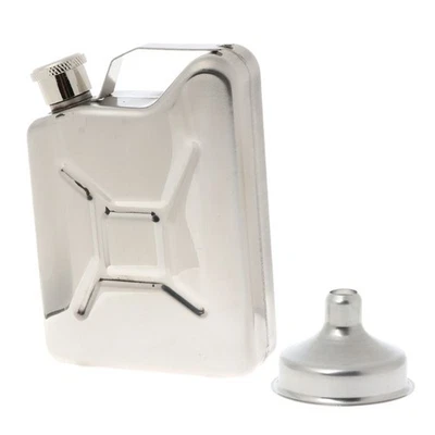 5oz Stainless Steel Jerry Can Hip Flask Liquor Whisky Pocket Bottle Men Gift - Image 1 of 4