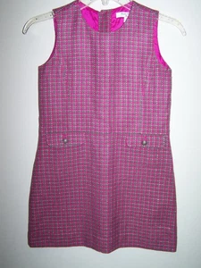 Brooks Brothers Jumper Dress Size 10 Gray Fuchsia Houndstooth Check - Picture 1 of 5