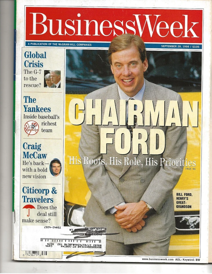 Business Week Magazine September 28, 1998 Chairman Ford - Image 1 of 1