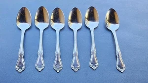 WM A Rogers Deluxe Stainless Oneida Ltd MANSFIELD Pattern Teaspoons 6 Pc Lot - Picture 1 of 5