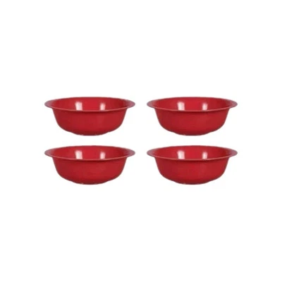 4 Bowls  BIG Sturdy RED Plastic Cereal Bowl 6.5" Wide WITH LIP 🥣 - Image 1 of 2
