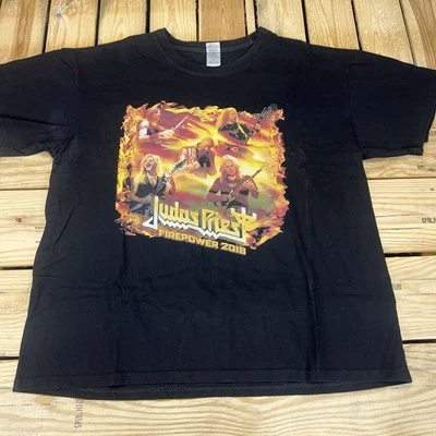Camiseta Judas Priest "Firepower" 2018 Tour XL Negra Gildan Heavy Metal Foto 1 de 4