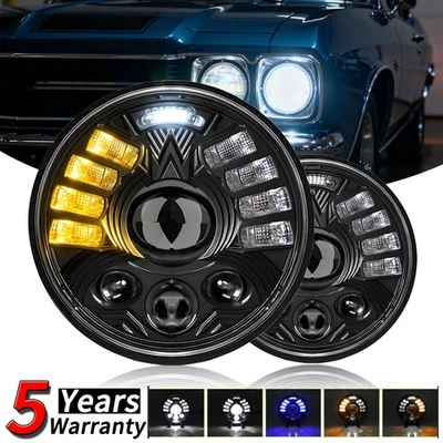 Faros LED con DRL 5,75" 5-3/4 pulgadas para Pontiac Catalina 1960-1961 1963-1976 Foto 1 de 4