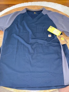Carhartt small blue/gray Liberty Force Short Sleeve Scrubs New with Tags nwt - Picture 1 of 10