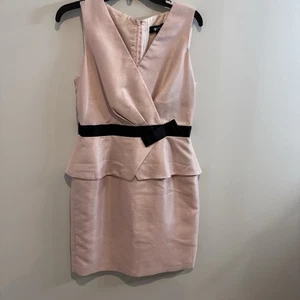 Chetta B Light Pink Dress Size 10 peplum bow Women’s Evening Casual Career - Picture 1 of 10