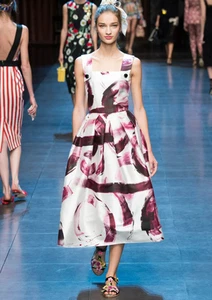 DOLCE & GABBANA Runway MIKADO BRUSH STROKES Silk ORGANZA Dress 40 IT / 8 UK - Picture 1 of 15