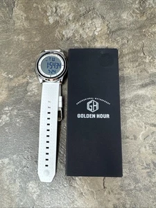 GOLDEN HOUR Ultra-Thin Minimalist Sports Waterproof Digital Watch Unisex White - Picture 1 of 5
