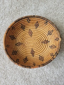 NATIVE AMERICAN COILED WOVEN BASKET APACHE,PIMA,PAPAGO? ANTIQUE/VINTAGE - Picture 1 of 6
