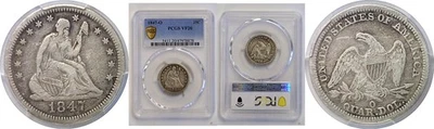 1847-O Seated Liberty Quarter   PCGS VF-20 - Image 1 of 3