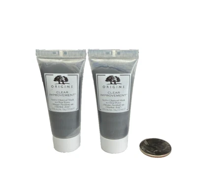 Máscara de carbón activa Origins Clear Improvement para limpiar los poros 0,5 oz cada X2 Foto 1 de 4