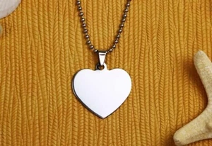 Personalized Men and Women Name Necklace with Photo Pendant Heart Shape Pendant - Picture 1 of 9