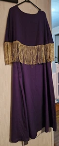 Purple with Gold Fringe Dress Western Size 3XL - Picture 1 of 10