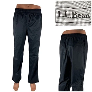 LL Bean Herren kleine Regenhose schwarz 100 % Nylon Reißverschluss Knöchel Stil 268241 gebraucht, in einwandfreiem Zustand - Bild 1 von 10