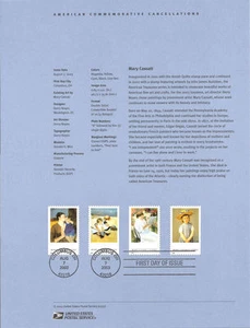 #0325 37c Mary Cassatt (4) #3804-3807a Souvenir Page - Picture 1 of 1