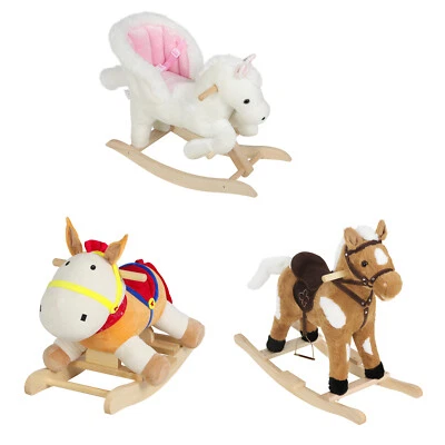 Kinder Schaukelpferd Plüsch Schaukelspielzeig Kinder Baby Spielzeug 18-36 Monate - Bild 1 von 4