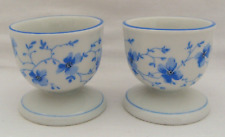 Arzberg #183 Blue And White Floral Porcelain Egg Cup Set Of 2