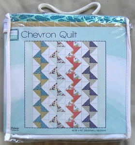 Simple Quilts "Chevron" Kit, 40.5"x43" Top + Backing & Binding, Geometric, New - Picture 1 of 3