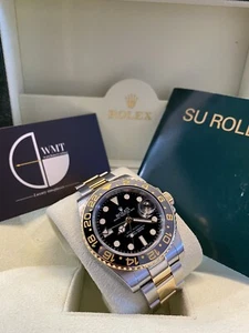 Rolex GMT Master II 116713 Black Dial Two Tone 40mm Mens Watches - Picture 1 of 11