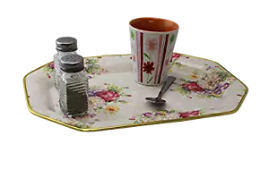 Plastic Serving Tray 14.75”x10” Floral Print, Tea, Coffee, Snack, Lap Tray - New - Picture 1 of 5