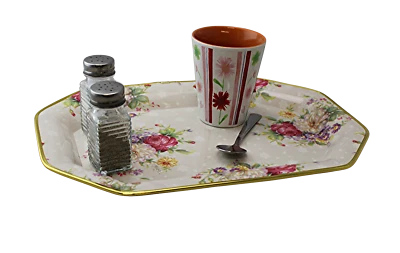 Plastic Serving Tray 14.75”x10” Floral Print, Tea, Coffee, Snack, Lap Tray - New - Image 1 of 4