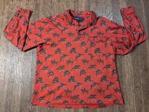 Vintage Ralph Lauren Poloshirt klein rot Pferd Aop Reitsport Print fällt klein aus - Bild 1 von 7