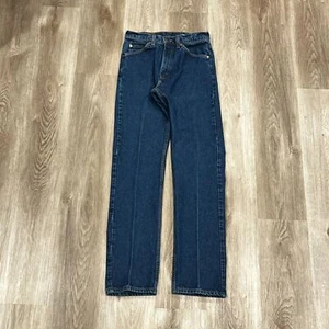 BEAUTIFUL Vintage 90s Dark Blue Washed Levi's Orange Tab 505's Actual Size 28x32 - Picture 1 of 7