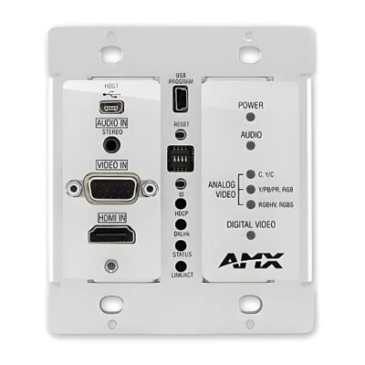 AMX DXLink Multi-Format Decor Style Wallplate Transmitter FG1010-325-WHMX - Image 1 of 2