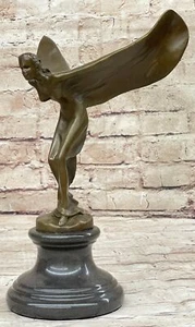 Bronze Art Nouveau Handmade Rolls Royce Trophy Sculpture Statue Sale Art Figure - Picture 1 of 10