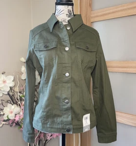 Lee Riders Womens Denim Jacket Size Medium Green Long Sleeve NWT - Picture 1 of 9