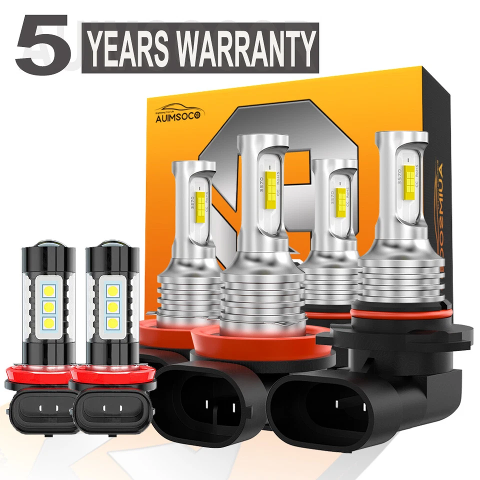 For Buick Encore Sport Utility 1.4L 2013-2021 LED Headlight Fog Light Bulbs Kit - Image 1 of 4