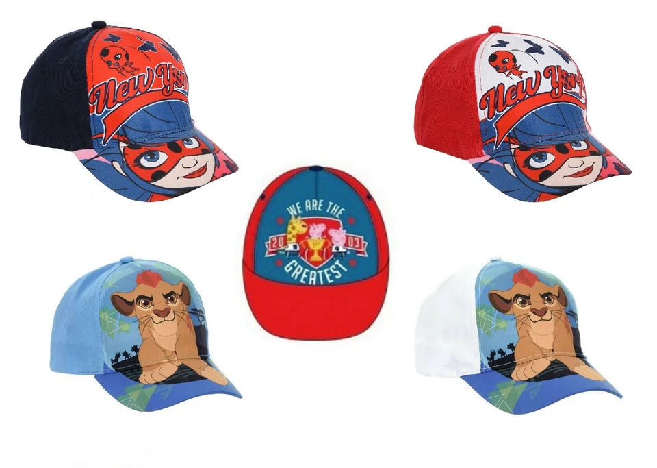 Enfants Garçons Filles Baseball Capuchons Peppa Pig Roi Lion Miraculeux - Photo 1/1