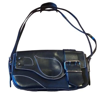 Bolso de hombro vintage Fendi de cuero negro y lona Baguette nuevo sin etiquetas Foto 1 de 4