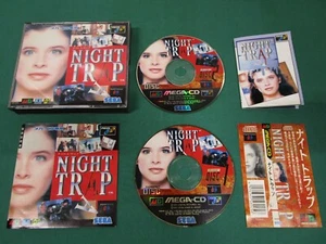 Mega CD -- Night Trap -- spine card & leaflet. Sega Genesis. JAPAN GAME. 13734 - Picture 1 of 12