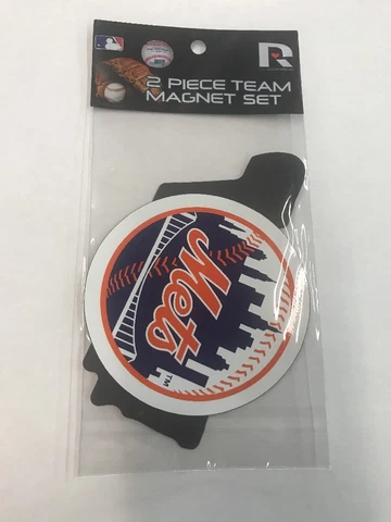 H2) NEW YORK METS 2 PIECE TEAM MAGNET SET MLB Cover