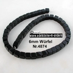 Edelstein Perlen Onyx Würfel Achat Strang Ketten Schmucksteine Schmuckperlen 6mm - Bild 1 von 1