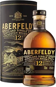Aberfeldy 12 Year Old Highland Scotch Single Malt Whisky with Gift Tube, Aged in - Picture 1 of 8