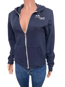 Navy American Apparel Trump Sweat Hoodie Jacket S Make America Great Again Zip - Picture 1 of 3