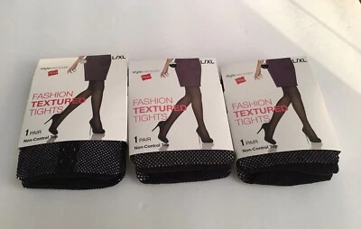 3 Pares de Medias Hanes Style Essentials Moda Texturizadas Negras Talla L/XL Foto 1 de 4
