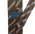 Fendi Brown Striped 100% Silk Neck Tie 59" x 3.75"
