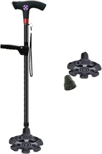 Lightweight Walking Cane, Smart Walking Stick with 2 Replaceable Nonslip Base, 1 - Picture 1 of 12