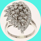 Vintage Diamond 14K WG Asymmetric Cluster Ring  7.8GM   .75CT  Size 7