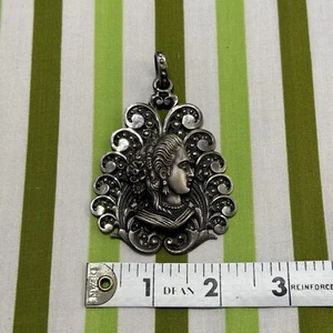 TOUJOURS HQ FIDELE VTG Antique Filigree Pendant Art Nouveau French Cameo Style - Picture 1 of 3