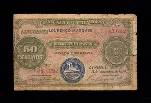 F.C. MOZAMBIQUE , 50 CENTAVOS 1914 , R/C (GOOD) , P.58 . - Picture 1 of 2