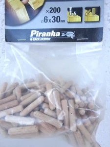 Holzdübel 6 x 30 Packung 200 Stück in OVP - Bild 1 von 1