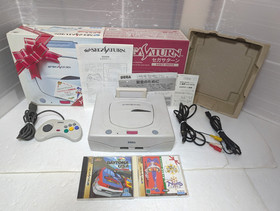 Sega Saturn WHITE  Console HST-0014 Power Memory Christmas Nights Japan Box