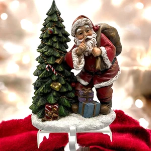 Weihnachten Strumpf Halter Harz Weihnachtsmann Baum Sack mit Geschenken 6,5" - Bild 1 von 17