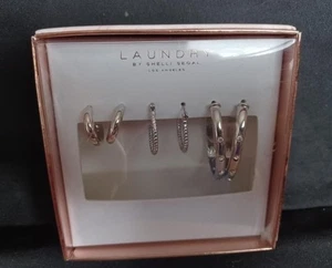 Laundry by Shelly Segal Silver Hoop Earring Set - Picture 1 of 1