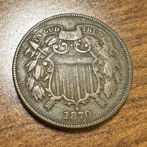 1870 Two Cent Piece 2c VF-XF - Picture 1 of 2