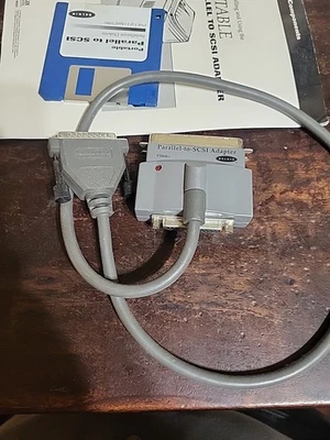 Portable Parallel To SCSI Adapter Windows 95 Compatible Vintage With Disc & Guid - Image 1 of 4
